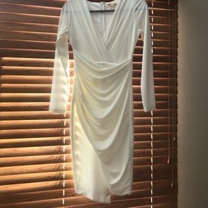 NWOT White faux wrap dress